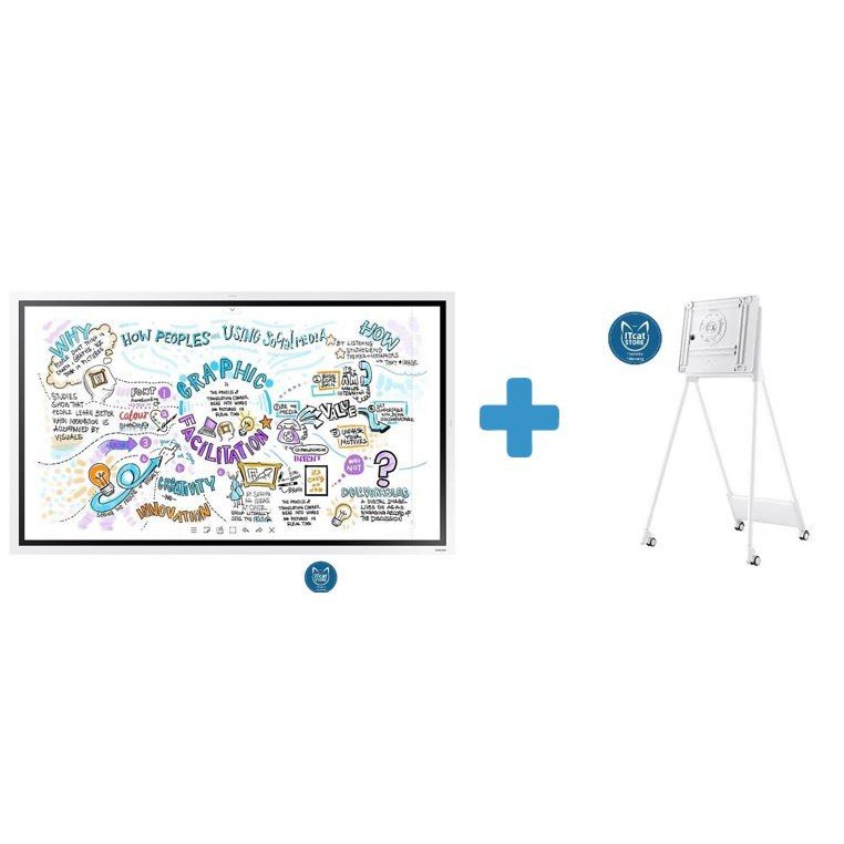 🗣 PROMO BUNDLE NEW SAMSUNG 55' DIGITAL FLIP 2 BOARD (WM55R) + SAMSUNG STAND- 3 YEARS MALAYSIA WARRANTY