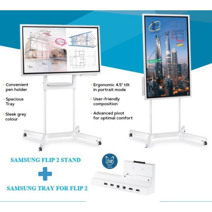 🗣PROMO BUNDLE NEW SAMSUNG 55' DIGITAL FLIP 2 BOARD (WM55R) + SAMSUNG STAND + SAMSUNG TRAY- 3 YEARS MALAYSIA WARRANTY